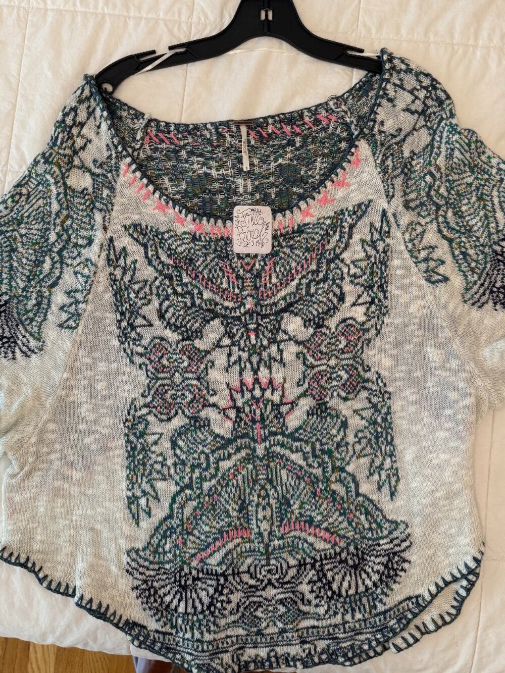 NWT - Free People Mayan Starburst Embroidered Top - Size L